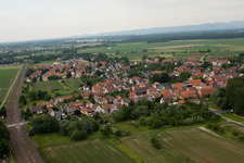 Roppenheim in the state Bas-Rhin, France from above