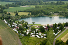 Camping at the pond in Rœschwoog in the state Bas-Rhin, France