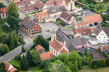 Village view in Dalhunden in the state Bas-Rhin, France from above