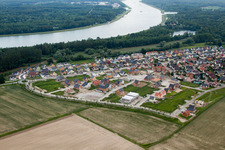 Drone image of Drusenheim in the state Bas-Rhin, France