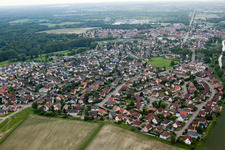 Drusenheim in the state Bas-Rhin, France from the drone perspective
