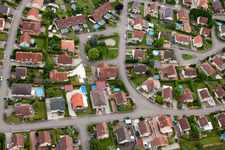 Drusenheim in the state Bas-Rhin, France from a drone