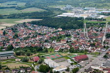 Aerial photograpy of Drusenheim in the state Bas-Rhin, France