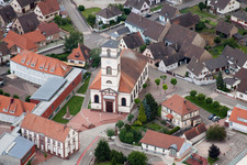 Church building in the village of Drusenheim in Grand Est, France