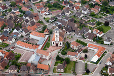 Oblique view of Drusenheim in the state Bas-Rhin, France