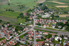 Drusenheim in the state Bas-Rhin, France seen from above