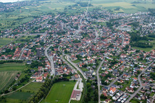 Aerial view of Herrlisheim in the state Bas-Rhin, France