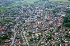 Aerial photograpy of Herrlisheim in the state Bas-Rhin, France