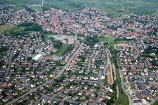 Herrlisheim in the state Bas-Rhin, France from above