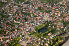 Aerial view of Village view in Kilstett in the state Bas-Rhin, France