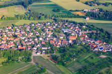 Village view from the northwest in the district Honau in Rheinau in the state Baden-Wuerttemberg, Germany
