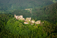 Ruins and vestiges of the former castle and fortress Altdahn in Dahn in the state Rhineland-Palatinate