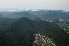 Dahn in the state Rhineland-Palatinate, Germany viewn from the air
