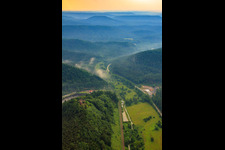 Wieslautertal to NW in Dahn in the state Rhineland-Palatinate, Germany