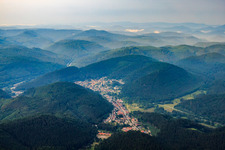 View of the town from the west in Hinterweidenthal in the state Rhineland-Palatinate, Germany
