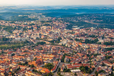 Aerial view of City overview from the south in Pirmasens in the state Rhineland-Palatinate, Germany