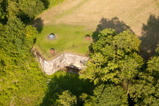 Aerial photograpy of Fort Ligne Maginot in Budling in the state Moselle, France
