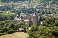 Oblique view of Château Mensberg in Manderen in the state Moselle, France