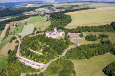 Aerial photograpy of Castle of Schloss Malbrouck in Manderen in Grand Est, France