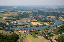 Oblique view of Schengen in the state Remich, Luxembourg