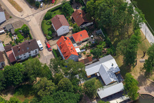 Aerial view of Elsässerstr in Kandel in the state Rhineland-Palatinate, Germany