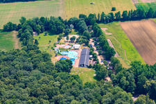 Aerial photograpy of Forest swimming pool in Kandel in the state Rhineland-Palatinate, Germany