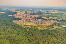 City view from the west in Jockgrim in the state Rhineland-Palatinate, Germany
