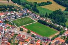 Aerial view of TSG football pitch in Jockgrim in the state Rhineland-Palatinate, Germany