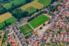 Aerial photograpy of TSG football pitch in Jockgrim in the state Rhineland-Palatinate, Germany