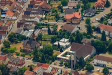 Town Hall, Parish Church of St. George in Jockgrim in the state Rhineland-Palatinate, Germany