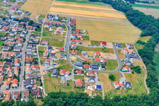 Aerial view of District view from the east in the district Hardtwald in Neupotz in the state Rhineland-Palatinate, Germany