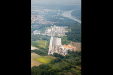 Aerial view of Nolte Furniture and Woodworks in Germersheim in the state Rhineland-Palatinate, Germany