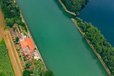 Aerial view of Brickworks Museum Sondernheim am Rhein in Germersheim in the state Rhineland-Palatinate, Germany