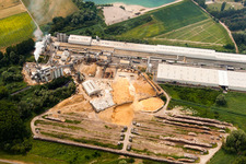 Aerial photograpy of Building and production halls on the premises of Nolte Holzwerkstoff GmbH & Co. KG in Germersheim in the state Rhineland-Palatinate, Germany