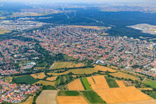 City view from the south in Hockenheim in the state Baden-Wuerttemberg, Germany