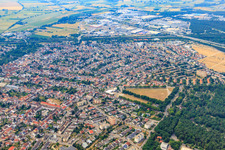 City view from the southeast in Hockenheim in the state Baden-Wuerttemberg, Germany