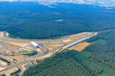 Oblique view of Hockenheimring. Motodrom in Hockenheim in the state Baden-Wuerttemberg, Germany