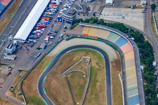 Hockenheimring. Motodrom in Hockenheim in the state Baden-Wuerttemberg, Germany from above