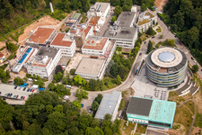 Aerial photograpy of Research building and office complex of EMBL Heidelberg in the district Rohrbach-Bierhelderhof in Heidelberg in the state Baden-Wurttemberg, Germany