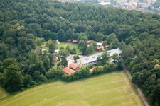 Oblique view of Forest Pirate Camp in the district Rohrbach in Heidelberg in the state Baden-Wuerttemberg, Germany