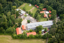 Forest Pirate Camp in the district Rohrbach in Heidelberg in the state Baden-Wuerttemberg, Germany out of the air