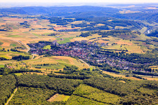 View of the town from the west in Waldböckelheim in the state Rhineland-Palatinate, Germany
