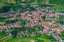 Town View of the streets and houses of the residential areas in Alsenz in the state Rhineland-Palatinate