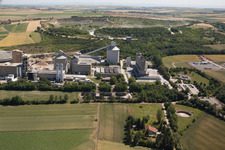 Oblique view of Dyckerhoff cement plant in Göllheim in the state Rhineland-Palatinate, Germany