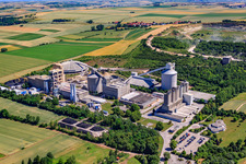 Aerial view of Concrete and building material mixing plant of Dyckerhoff GmbH, Plant Göllheim in the Industriepark Nord district in Göllheim in the state Rhineland-Palatinate, Germany