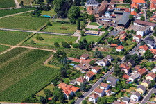 Oblique view of Bahnhofstr in Wachenheim an der Weinstraße in the state Rhineland-Palatinate, Germany