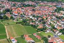 Aerial photograpy of Buildings and parks at the Dr. Bürklin-Wolf winery in Wachenheim an der Weinstraße in the state Rhineland-Palatinate, Germany