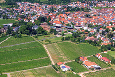 Buildings and parks at the Dr. Bürklin-Wolf winery in Wachenheim an der Weinstraße in the state Rhineland-Palatinate, Germany out of the air
