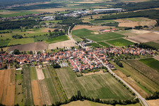 Oblique view of From the north in Erlenbach bei Kandel in the state Rhineland-Palatinate, Germany