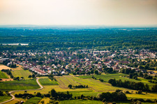 From the east in the district Auenheim in Kehl in the state Baden-Wuerttemberg, Germany